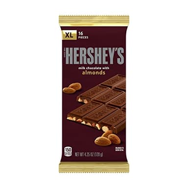 HERSHEY'S Milk Chocolate with Almonds XL, Candy Bars, 4.25 oz (12 Count, 16 Pieces) - Image 4