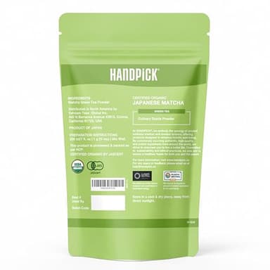 HANDPICK Japanese Organic Matcha Green Tea Powder (100 Servings) - Authentic Premium Second Flush Harvest | Resealable Ziplock Pouch - Image 9