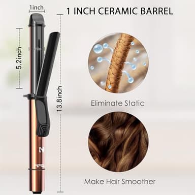Nicebay Hair Curling Iron, 1 Inch Ceramic Coated Design, Fast Heating Up to 430°F, LED Display for Temperature Settings, 60 Mins Auto Off - Image 3