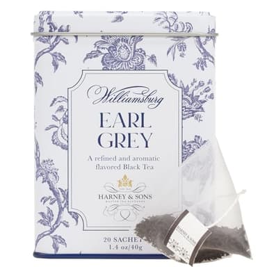 Harney & Sons Williamsburg Earl Grey, 20 sachets | Black Tea and Oolong Tea, with Bergamot Oil, - Image 1