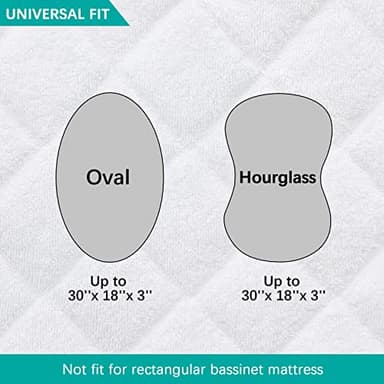 Bassinet Mattress Protector, Universal Fit for Halo Bassinest Swivel and Hourglass/Oval Bassinet Mattress, Ultra Soft Waterproof and Breathable, 2 Pack - Image 6