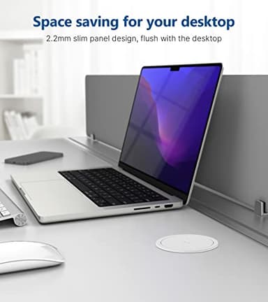 Pop up Outlet for Countertop with PD 20W USB C Fast Charging,3.15" Desk Grommet Power Station,4 Outlets,4 USB,Kitchen Island Pop Up Electrical Outlet, Office Power Supply - Image 3