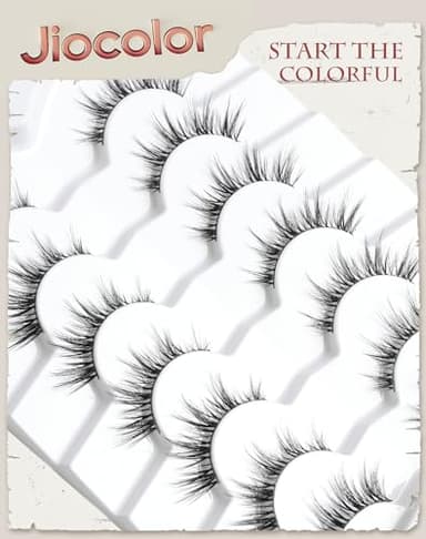 Natural Lashes That Look Like Extensions Strip Lashes Natural Look Thin Band Wispy Eyelashes 13mm Cat Eye False Eyelashes Foxy Eye Lashes 12 mm 7 Pairs S10 - Image 7