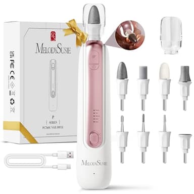 MelodySusie Professional Manicure Pedicure Kit,8-in-1 Electric Nail Drill Set with 5 Speeds,Rechargeable Cordless E-File with 360° LED Light,Perfect Hand Foot Care Trimmer Polish Tools - PC760G - Image 1