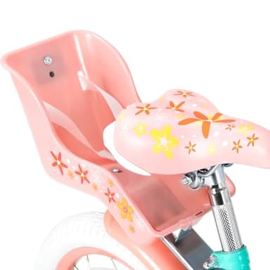 JOYSTAR Unicorn 12 Inch Kids Bike for 3 4 Years Girls Bike with Training Wheels Princess 12inch Kids Bicycle with Basket Doll Seat Streamers Green - Image 5