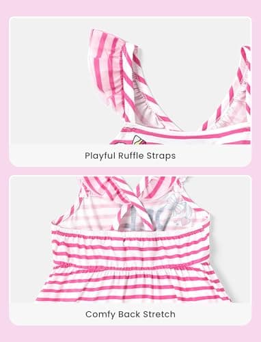 Disney Minnie Mouse&Daisy Duck Toddler Girl Dress Red Stripe Character Print Ruffle Sleeve Crossback Strap Sundress Birthday Summer Outfits 2T - Image 4