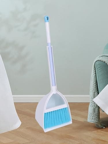 Qidiwin Mini Broom and Dustpan, Home Kitchen Sweeping for Kids(White+Blue) - Image 3