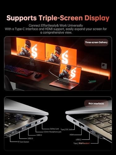 2025 AMD Laptop, 16 inch Gaming Laptop with AMD Ryzen 7 7735HS Processor (8C/16T, up to 4.75GHz), 16GB DDR5 512GB NVMe SSD Work Laptop, 16″ FHD Display, Metal casing, WiFi-6, Backlit KB, Webcam, HDMI - Image 5