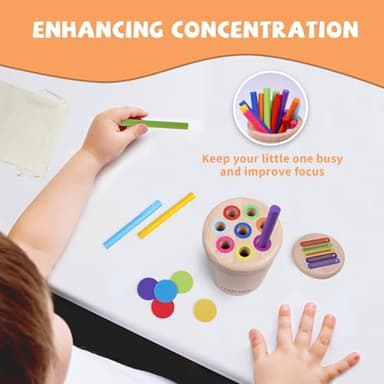 YHHYTOY Montessori Toys for 3 Year Old, Dual Play Wooden Educational Color Sorting Toy Toddler Preschool Learning Activities, Fine Motor Skills Sensory Toys for Toddlers 3-5 Girl Boy Birthday Gifts - Image 5