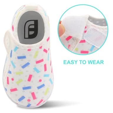 Baby Boys Girls Water Shoes Toddler Sports Sandals Barefoot Kids Aqua Sneakers Beach Swim Pool River Shoe Color Stripe 12-18 Months Infant - Image 2