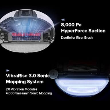 roborock S8 Max Ultra Robot Vacuum and Mop, All-in-One Dock, PreciSense LiDAR Navigation, Smart Dirt Detection, Self-Emptying, 8000Pa Suction for Various Floors, 20mm Auto Lifting for Carpet, White - Image 4