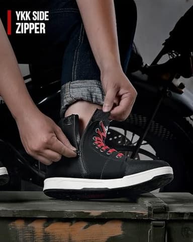 BORLENI Motorcycle Riding Shoes Road Street Motocross Protective Boots for Men, Casual Breathable Powersports Shoes - Image 7