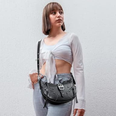 YDSIII Shoulder Bag for Women Tassels Shoulder Purse Purses for Women, 4-1-crushed Black - Image 3