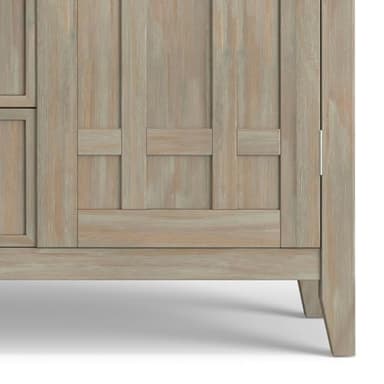 SIMPLIHOME Bedford Buffet - 54 inch Wide Solid Wood 3-Door Sideboard Buffet with Wine Rack in Distressed Grey, Transitional Cabinet for Dining Room or Kitchen with Adjustable Shelves - Image 8