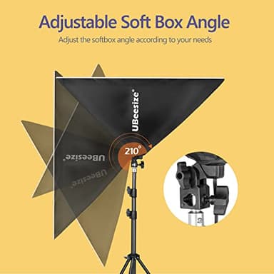 UBeesize Softbox Photography Lighting Kit, 27” x 20” Continuous Lighting Kit with 2pcs 40W E27 Socket 6500K Bulbs, Professional Photo Studio Lighting for Video Recording, Portrait Shooting - Image 5