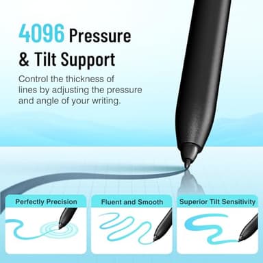 Magnetic Stylus Pen for Remarkable 2 Pen with Eraser, Digital Replacement Pen for Remarkable 2 Stylus Alternative Marker Plus, 4096 Pressure Sensitivity, Palm Rejection, Tilt Support with 5 Pen Tips - Image 5