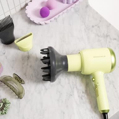 Wavytalk Hair Dryer with Diffuser, Blown Away Ionic Hair Dryer for Curly Hair with Comb, 1875W Fast Drying Blow Dryer with Ceramic Technology, 3 Attachments for All Hair Types, Light and Quiet, Green - Image 7