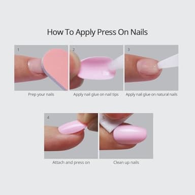 BTArtbox Press On Nails Square - Solid Pink Short Summer Press On Nails with Glue for Women, Opaque Soft Gel Glue On Nails in 16 Sizes - 32 Stick On Nails Kit, Yoga - Image 7