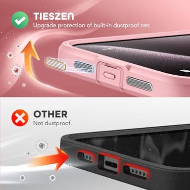 TIESZEN for iPhone 15 Pro Max Case, Compatible with MagSafe, Built-in Privacy Screen Protector and Camera Protection, Anti Spy Full Body Dustproof Shockproof Hard Phone Case 6.7", Pink - Image 5