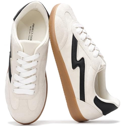 Project Cloud Sneakers for Women - Lace-Up Shoes for Women Trendy Women Sneakers with Memory Foam Insole Women's Fashion Sneakers Non-Slip Womens Shoes (Irita, Taupe, 7.5) - Image 1