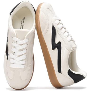 Project Cloud Sneakers for Women - Lace-Up Shoes for Women Trendy Women Sneakers with Memory Foam Insole Women's Fashion Sneakers Non-Slip Womens Shoes (Irita, Taupe, 7.5) - Image 1