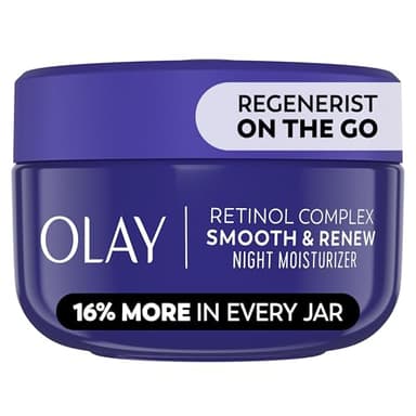Olay Regenerist Retinol Face Moisturizer, Smooth & Renew Cream for Women, Fragrance-Free - Anti-Aging, Anti-Wrinkle, Fine Lines, Tightening, Brightening - Recyclable Eco Jar, Non-Greasy, 2 Oz - Image 1