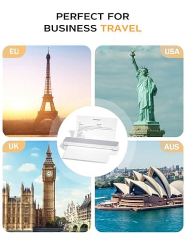 PRT Portable Printer Wireless for Travel, Inkless Bluetooth Small Mobile Thermal Printer, Support 8.5" X 11", A4, Compatible with iOS, Android, Laptop for Home Use, Office & Vehicles, 300 DPI, White - Image 7