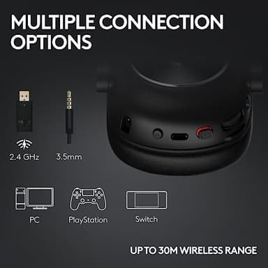Logitech G PRO X 2 Lightspeed Wireless Gaming Headset: Wireless Gaming Headphones with Mic, 50mm Graphene Drivers, 2.02.0—7.1 Surround, Bluetooth/USB/3.5mm Aux, for PS4/PS5/PC/Nintendo Switch - White - Image 5