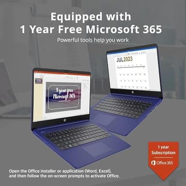 HP New 14" HD Ultra Light Thin Laptop, Quad-Core Intel Celeron Processor, 16GB RAM, 564GB (64GB eMMC+ 500GB Ext Driver), Upto 11 Hours, Windows 11 S + 1 Year Office 365+HubxcelAccessory, Royal Blue - Image 4