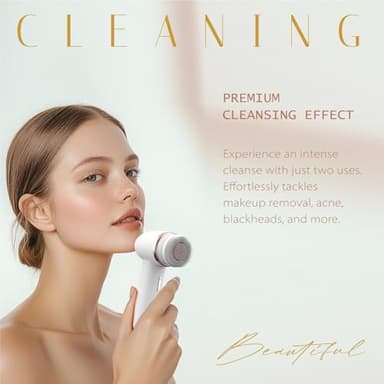 Electric Facial Cleansing Brush with Silicone and Bristle Brushheads,Gentle Electric Face Scrubber Exfoliator, Face Cleansing Brush, Face Wash Brush Machine, Rechargeable, Relief for Face Skin Issues - Image 7