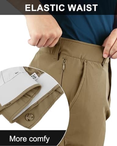 33,000ft Men's Golf Pants Slim Fit with 5 Pockets Stretch Quick Dry Lightweight UPF 50+ Work Dress Pants - Image 5