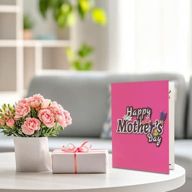 GREETING ART 3D Pop Up Mothers Day Card, Happy Mothers Day Lily Flower Gift Greeting Card with Envelope for Best Mom Women Wife Daughter Grandma - Image 6