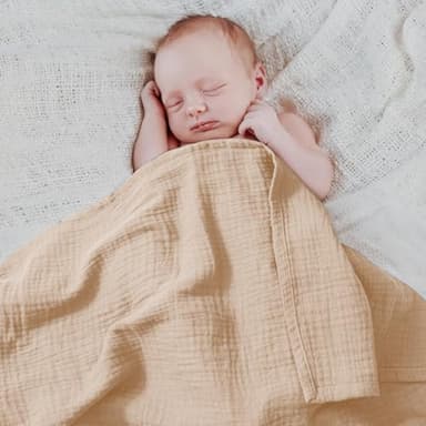 Muslin Swaddle Blankets for Baby Boy & Girl - Soft Breathable Newborn Receiving Blankets Set (Pink, 3 Pack) - Image 6