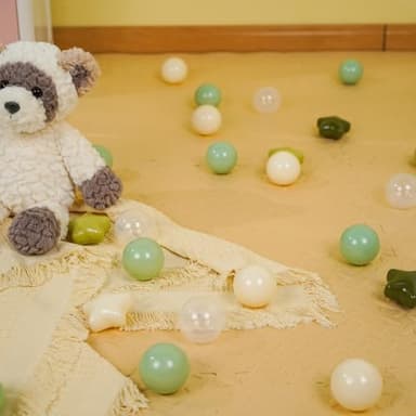 TRENDPLAY Star Ball Pit Balls 200 for Toddlers - Green Ball Pit Ball Shapes for Boys Girls Fun, Birthday Party, Christmas Decoration, Cream Colors Mix Green - Image 2