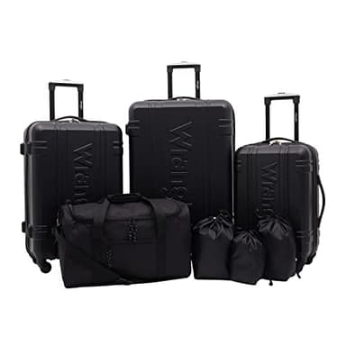 Wrangler Venture Luggage and Travel Set, Black, 7-Piece Set - Image 1
