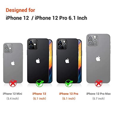 TORRAS Shockproof for iPhone 12 Case/for iPhone 12 Pro Case, [Military Grade Drop Tested] Translucent Matte Hard PC Back with Soft Silicone Edge Slim Protective Guardian, Black - Image 7