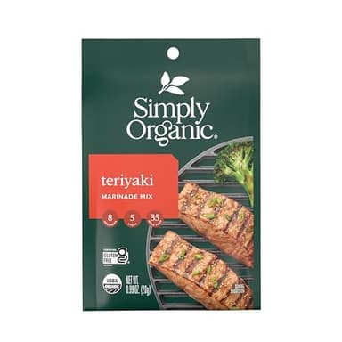 Simply Organic Teriyaki Marinade Mix, Vegan Friendly, Kosher, USDA Certified Organic, Gluten Free & Non-GMO, 0.99 Ounce (Pack of 12) - Image 1