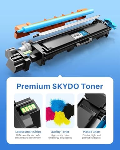 Skydo Toner Cartridges Compatible for Brother TN227 BK/C/M/Y High Yield Toner Cartridge for Brother HL-L3270CDW MFC-L3770CDW HL-L3290CDW MFC-L3710CDW HL-L3210CW HL-L3230CDW Printer(2BK/1C/1M/1Y) - Image 4