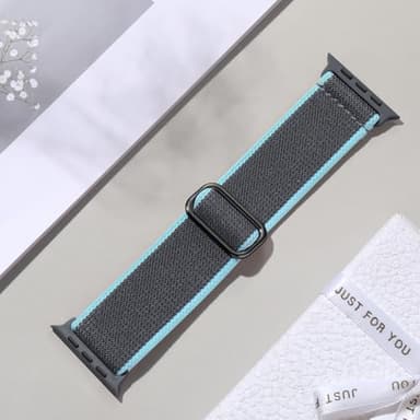 Maledan Braided Compatible with Apple Watch Series 11 10 9 8 7 45mm 41mm Ultra 2 Band 49mm Series 6 5 4 SE 44mm 40mm Series 3 2 1 38mm 42mm Men iWatch Bands Womens Stretchy Nylon Solo Loop Sport Strap - Image 7