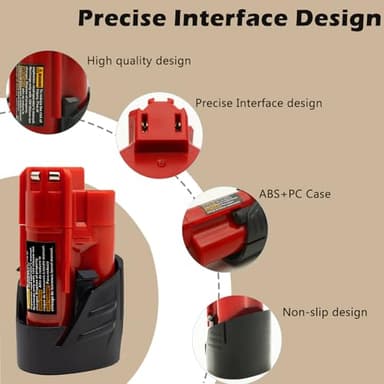 Bmcot 2Packs 4.0Ah Replacement Battery Compatible with Mke 12V Lithium Ion Battery 48-11-2420 48-11-2440 48-11-2402 48-11-2411 48-11-2412 Cordless Power Tools - Image 2