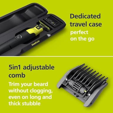 Philips Norelco OneBlade 360 with Connectivity Hybrid Face + Body, Electric Beard Trimmer, Shaver and Body Groomer Kit with 360 Blade Tech, 1x360 Blade, 5-in-1 Comb, Travel Case, Model QP4631/90 - Image 6