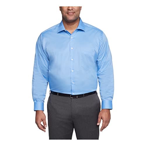 Van Heusen Men's Size FIT Dress Shirt Flex Collar Stretch Solid (Big and Tall), Blue Frost, 22" Neck 35"-36" Sleeve (5X-Large) - Image 1