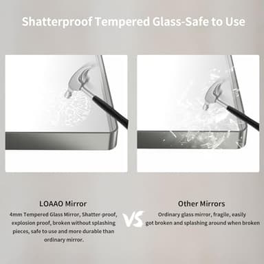 LOAAO 84X32 Inch Brushed Nickel Bathroom Mirror, Rounded Rectangle Silver Metal Frame Mirror, Brushed Nickel, Anti-Rust, Hangs Horizontally or Vertically - Image 7