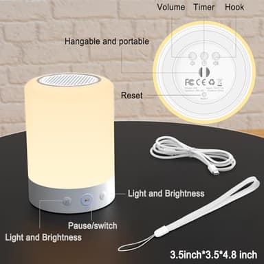 Kipcush Night Light White Noise Sound Machine, Max 8H Timer, 20 Soothing Sleep Sounds. Portable Design for Bedroom, Office, Nursery, Travel, Up to 8 Hours Battery Life - Image 7
