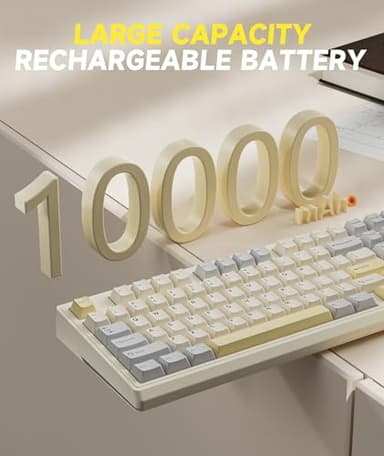 SOLAKAKA KI99 Pro 96% Wireless Mechanical Keyboard, RGB Gaming Keyboard, Hot-Swappable Pre-Lubed Switches, Gasket Structure Creamy Keyboards (Beige-White, Non-Silent Version) - Image 6