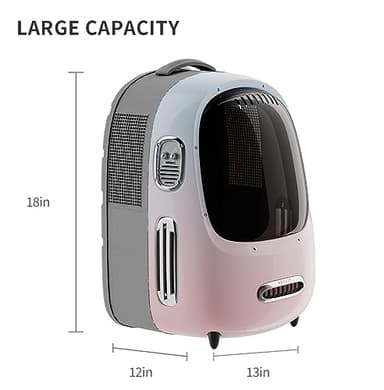 PETKIT Cat Backpack Carrier with Inbuilt Fan & Light, Airline-Approved Pet Backpack Bubble for Kitty Small Dog, Detachable Dog Backpack with Padded Strap for Travel, Hiking, Walking & Outdoor - Image 8