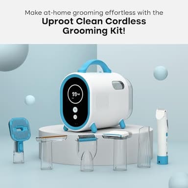 Uproot Clean Dog Grooming Kit - Cordless & Ultra-Quiet Pet Vacuum Groomer with Brush, Detangler, Deshedder, Trim, Clean, & Dry Attachments - Complete Cat & Dog Grooming Vacuum for Your Shedding Pets - Image 6