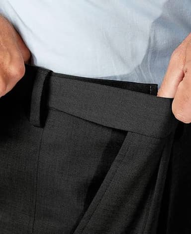 Men's Cozy Hidden Expandable Waist Dress Pants | Premium Stretch Texture Weave Work to Weekend Pant (Black,32W×30L) - Image 4