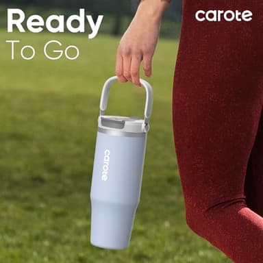CAROTE 3-Pack Insulated Stainless Steel Water Bottles with Upgraded Leakproof Tech, Car Holder Fit & Scratch-Resistant, 32/32/40 oz Travel Straw Tumblers Set for Home/Car/Outdoor (Blue) - Image 4