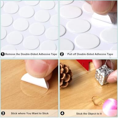 JANYUN 280 Pcs Double Sided Sticky Dot Stickers Removable Round Putty Clear Sticky Tack No Trace Sticky Putty Waterproof Small Stickers for Festival Decoration (20mm, 280) - Image 6